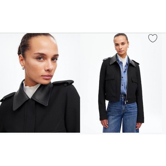 Madewell Jackets & Blazers - Madewell Womens $228 Shrunken Utility Jacket in Black Size 12 NT119